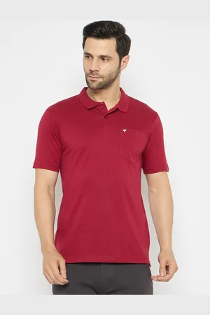 NEVA Men Solid Polo Collar Cotton T-shirt