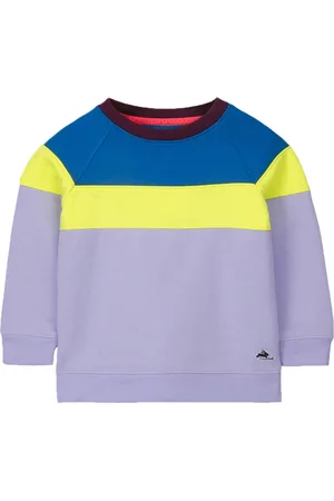 Cherry Crumble Unisex Kids Purple & Blue Colourblocked Sweatshirt