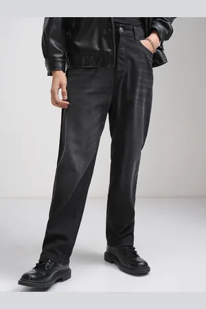 Highlander Men Loose Baggy Fit Mid-Rise Light Fade Cotton Jeans
