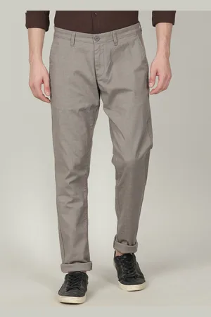 Crocodile Men Checked Cotton Tailored Tapered Fit Trousers