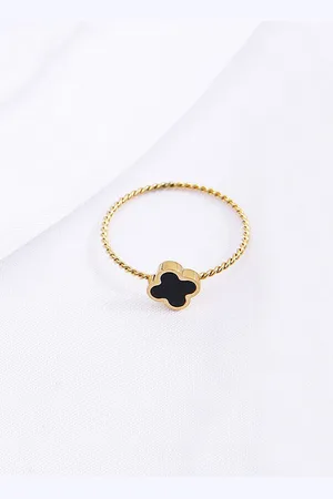 Myki Gold-Plated Stainless Steel Floral Finger Ring