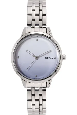 Titan Women Embellished Dial & Stainless Steel Bracelet Style Analogue Watch 2664SM01