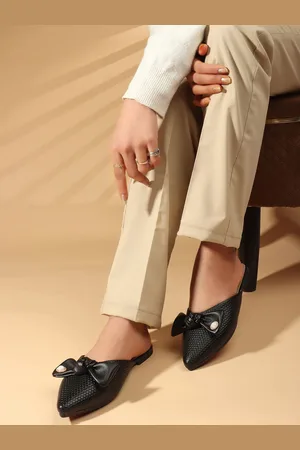 Carlton London Women Textured Bows Detail Mules