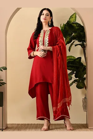 Myshka Women Regular Kurta with Trousers & With Dupatta