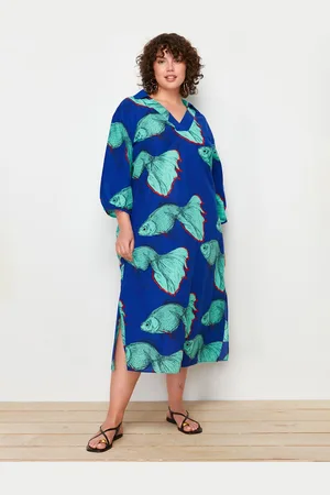 Trendyol Women Floral Print A-Line Midi Dress