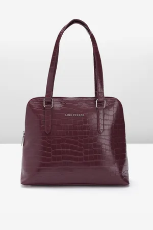 Lino Perros Croc Textured Structured Shoulder Bag