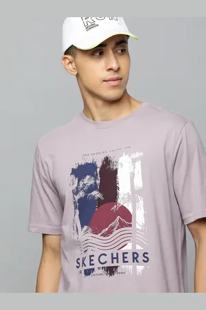 Skechers Men Taupe Indiana Pacers Printed Pure Cotton T-shirt