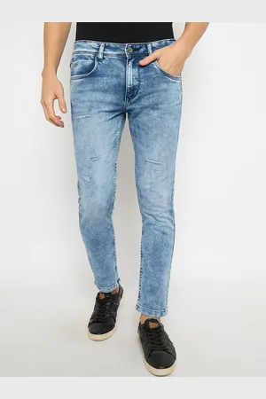 Duke Men Low Distress Heavy Fade Stretchable Jeans