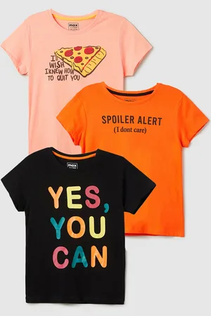 Max Collection Girls Printed T-shirt - Pack of 3