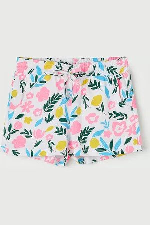 Lifestyle Girls Floral Printed Pure Cotton Shorts