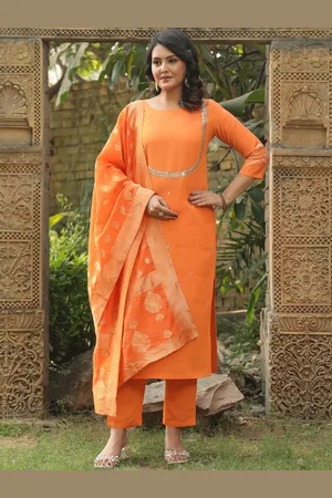 Kalini Women Embroidered Regular Kurta with Palazzos & With Dupatta