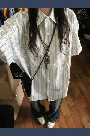 DressBerry Women Striped Spread Collar Shirt