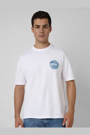 V Dot Men Graphic Printed Round Neck Cotton T-shirt