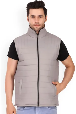 Leather Retail Men Grey Lightweight Outdoor Bomber with Patchwork Jacket