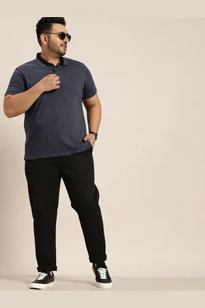 Sztori Men Plus Size Black Solid Trousers