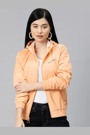 Fort Collins Women Solid Windcheater Hooded Bomber Jacket