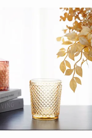 Pure Home and Living Gold Set Of 6 Textured Glasses