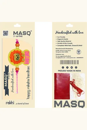 Masq Men Set Of 3 Yellow & Pink Rakhi