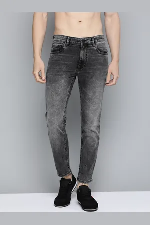 HERE&NOW Men Charcoal Grey Slim Fit Light Fade Stretchable Jeans