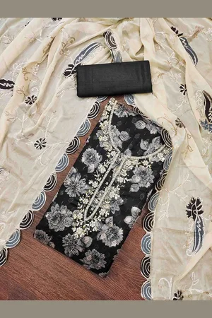 KIMISHA Floral Embellished Beads And Stones Unstitched Dress Material