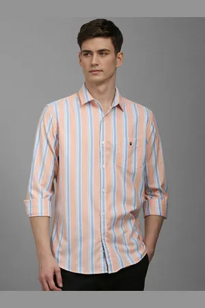 Louis Philippe Men Striped Long Sleeves Pure Cotton Casual Shirt