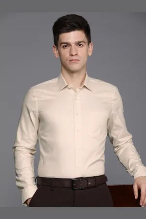 Louis Philippe Slim Fit Pure Cotton Textured Formal Shirt