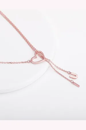 GIVA Sterling Silver Rose Gold-Plated Necklace