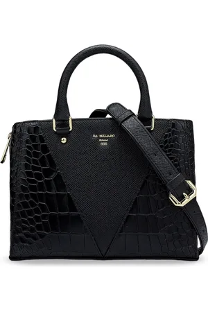 Da Milano Women Textured Leather Quilted Structured Handheld Bag