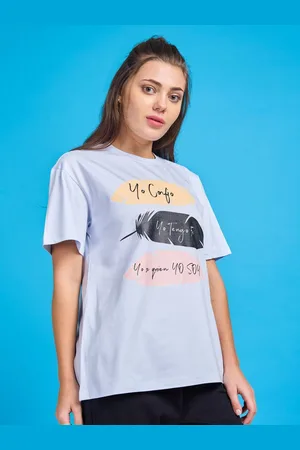 Mast & Harbour Women Graphic Printed Round Neck Cotton Oversized T-shirt