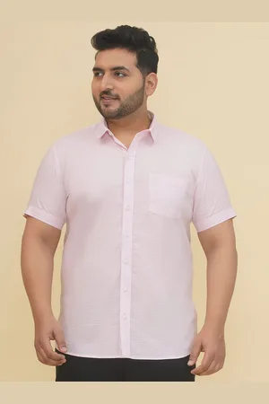 John Pride Men Regular Fit Spread Collar Textured Cotton Casual Shirt
