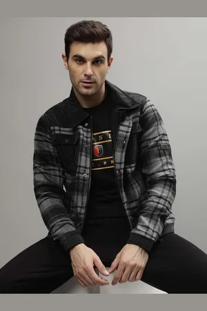 ICONIC Men Checked Spread Collar Tailored Jacket