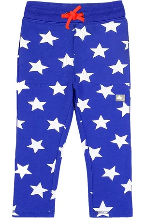 Cherry Crumble Kids Blue & White Regular Fit Printed Joggers