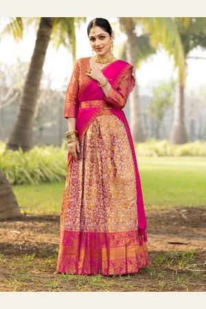 DrapeMall Semi-Stitched Lehenga & Unstitched Blouse With Dupatta