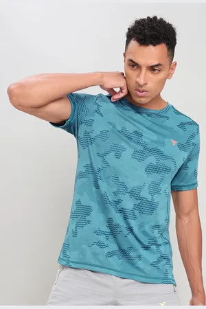 TECHNOSPORT Men Jacquard Double Cool Slim Fit Sports Tshirt