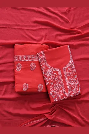 Seva Chikan Embroidered Unstitched Dress Material