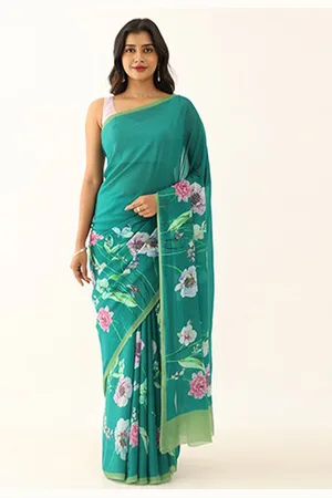 Taneira Floral Block Printed Saree