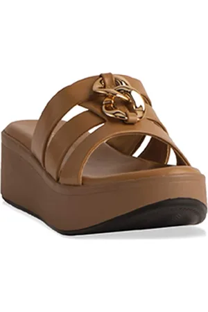 ERIDANI Embellished Flatform Sandals with Buckles