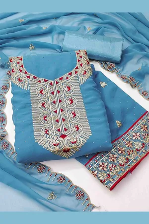 KIMISHA Embroidered Unstitched Dress Material