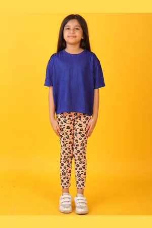 Anthrilo Girls Round Neck T-shirt With Leggings