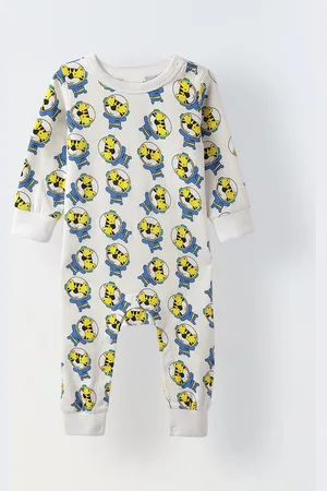 SPUNKIES Kids Playful Character Print Romper - Cozy & Adorable