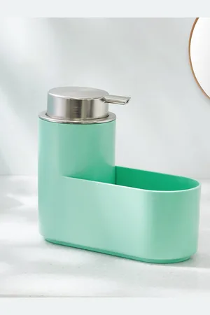 Home Centre Green Orion Petra Soap Dispenser with Scrub Holder 240 ml