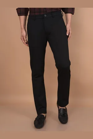Crimsoune Club Men Printed Smart Slim Fit Chinos Trousers