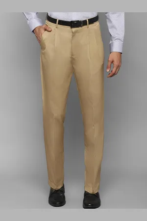 Louis Philippe Men Khaki Pleated Trousers