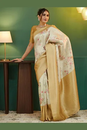 Satrani Floral Zari Pure Silk Chanderi Saree