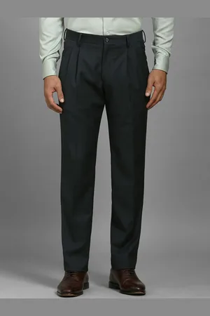 Louis Philippe Men Textured Pleated Formal Trouser