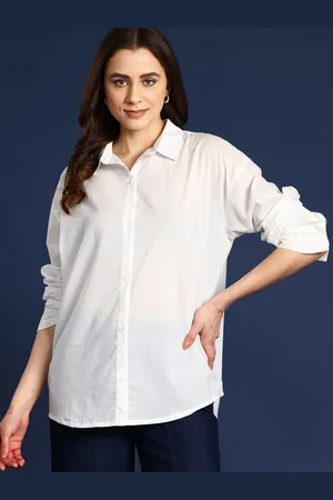 Mast & Harbour Women Solid Pure Cotton Casual Shirt