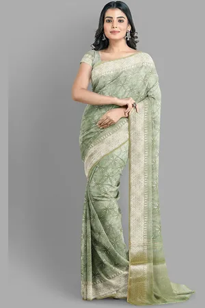 The Chennai Silks Floral Linen Blend Bhagalpuri Saree
