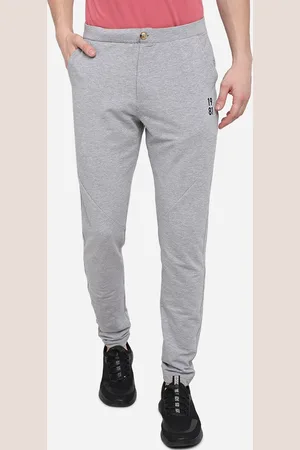 JADE BLUE Men Grey Melange Solid Slim-Fit Track Pants