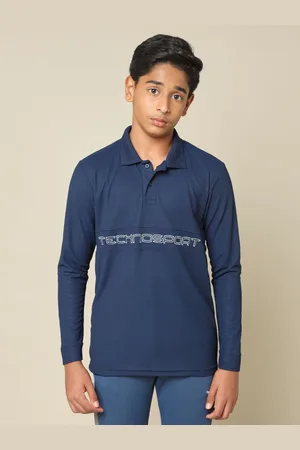 TECHNOSPORT Boys Printed Polo Collar Pockets Slim Fit T-shirt