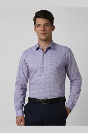 Peter England Men Spread Collar Solid Cotton Slim Fit Formal Shirt